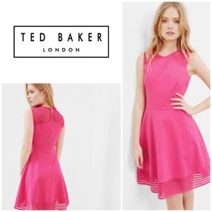 New Ted Baker Eleese Mesh Skater Dress